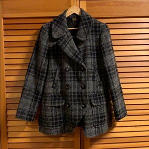 Grey and Black Peacoat